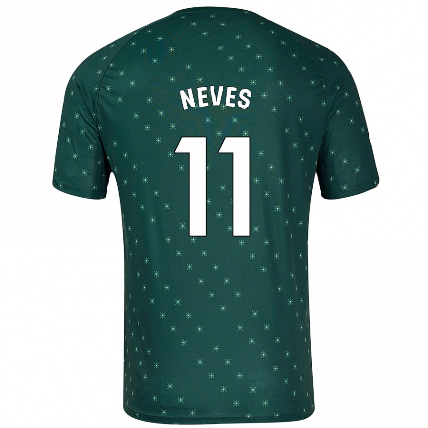 Enfant Football Maillot Hugo Neves #11 Vert Foncé Tenues Extérieur 2024/25