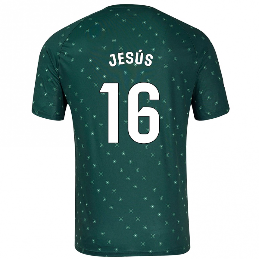 Enfant Football Maillot Antonio Jesús #16 Vert Foncé Tenues Extérieur 2024/25