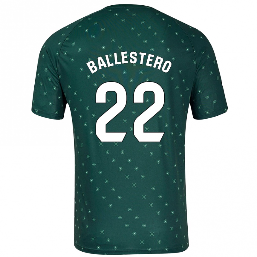 Enfant Football Maillot Carlos Ballestero #22 Vert Foncé Tenues Extérieur 2024/25