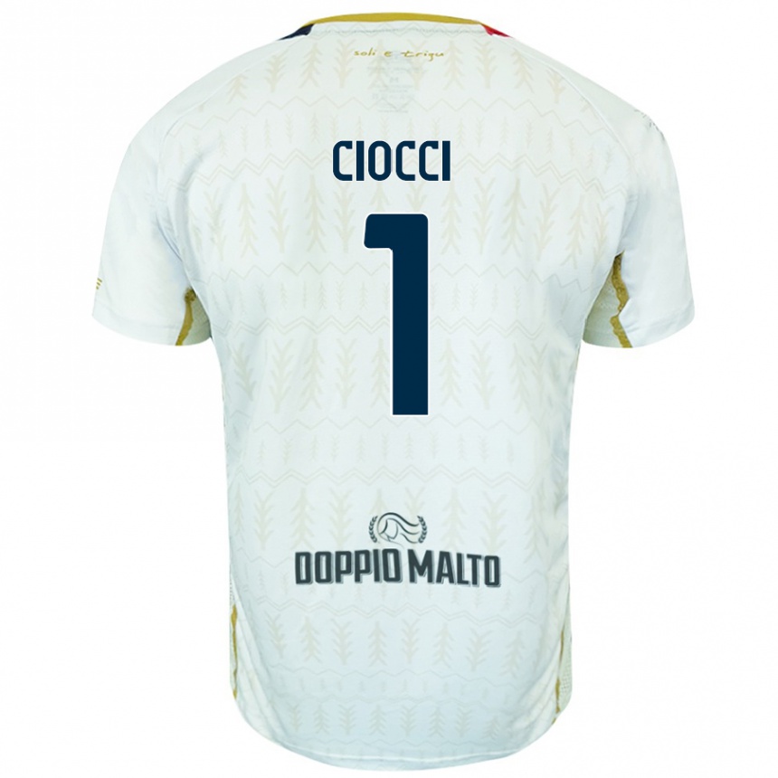 Enfant Football Maillot Giuseppe Ciocci #1 Blanc Tenues Extérieur 2024/25