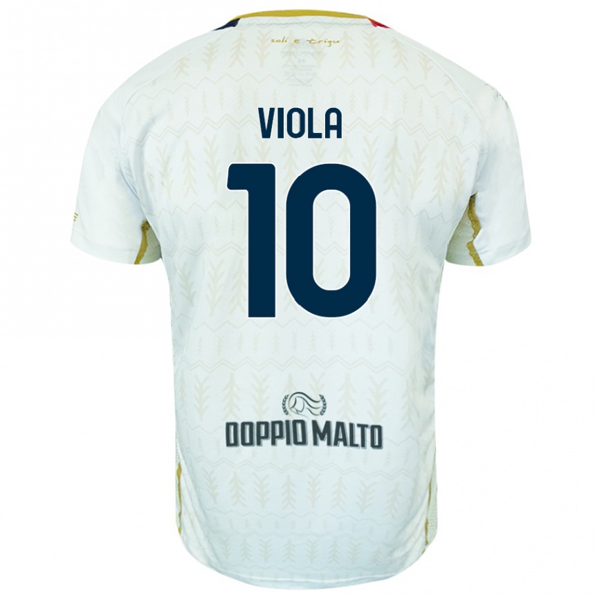 Enfant Football Maillot Nicolas Viola #10 Blanc Tenues Extérieur 2024/25