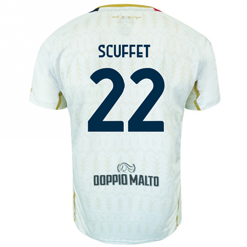 Enfant Football Maillot Simone Scuffet #22 Blanc Tenues Extérieur 2024/25