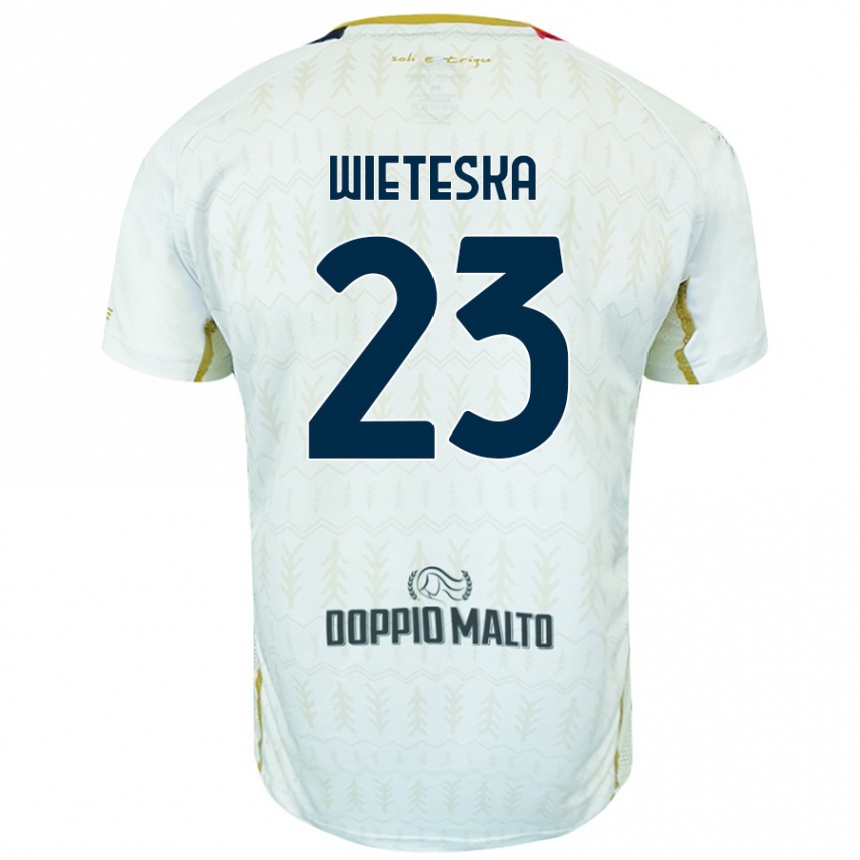 Enfant Football Maillot Mateusz Wieteska #23 Blanc Tenues Extérieur 2024/25