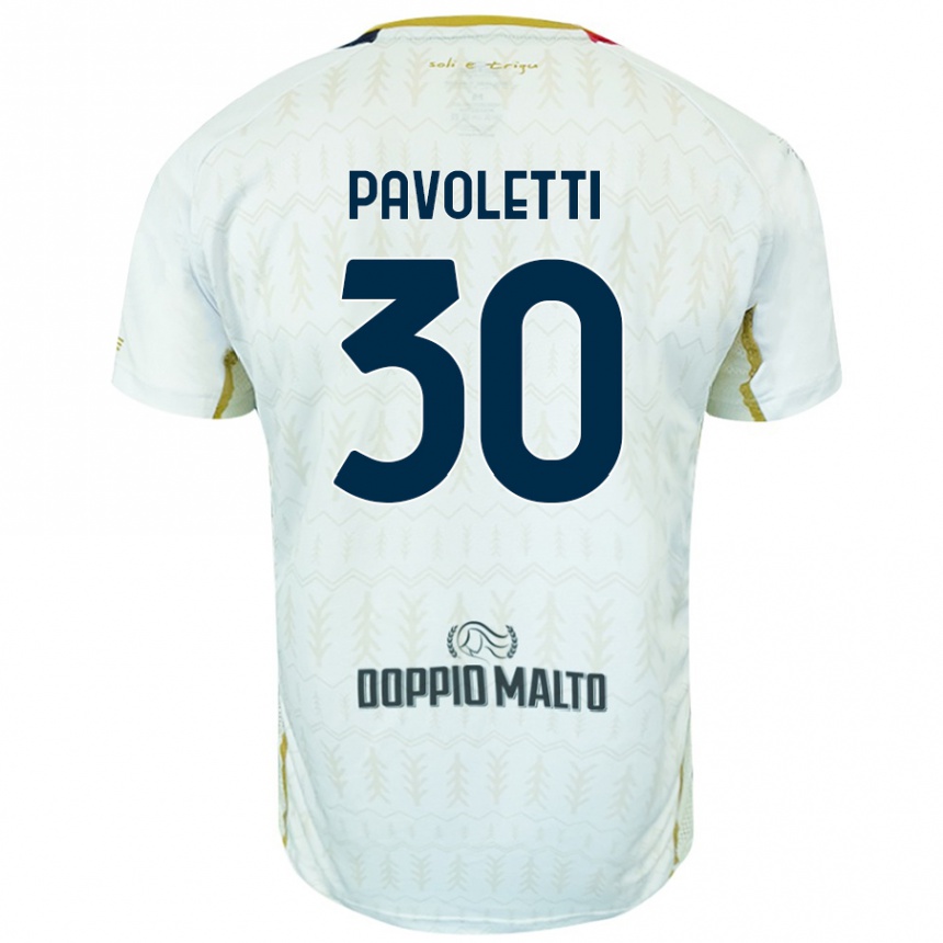 Enfant Football Maillot Leonardo Pavoletti #30 Blanc Tenues Extérieur 2024/25