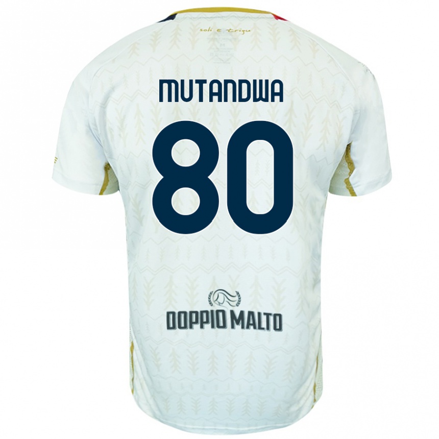 Enfant Football Maillot Kingstone Mutandwa #80 Blanc Tenues Extérieur 2024/25