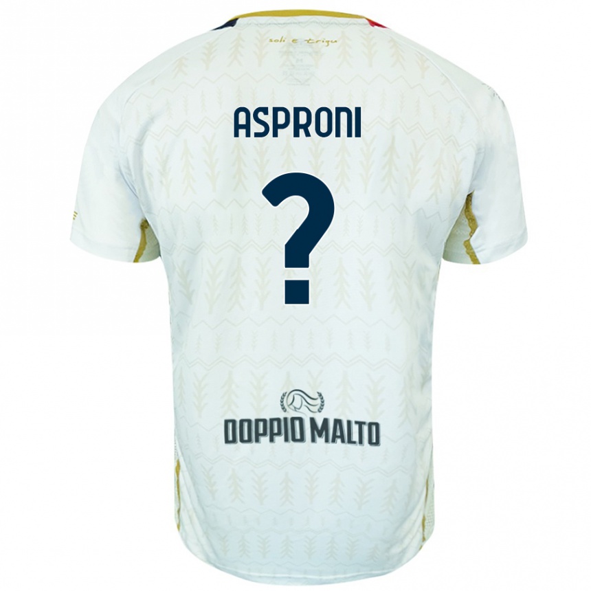 Enfant Football Maillot Luca Asproni #0 Blanc Tenues Extérieur 2024/25