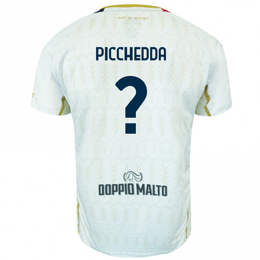 Enfant Football Maillot Marco Picchedda #0 Blanc Tenues Extérieur 2024/25