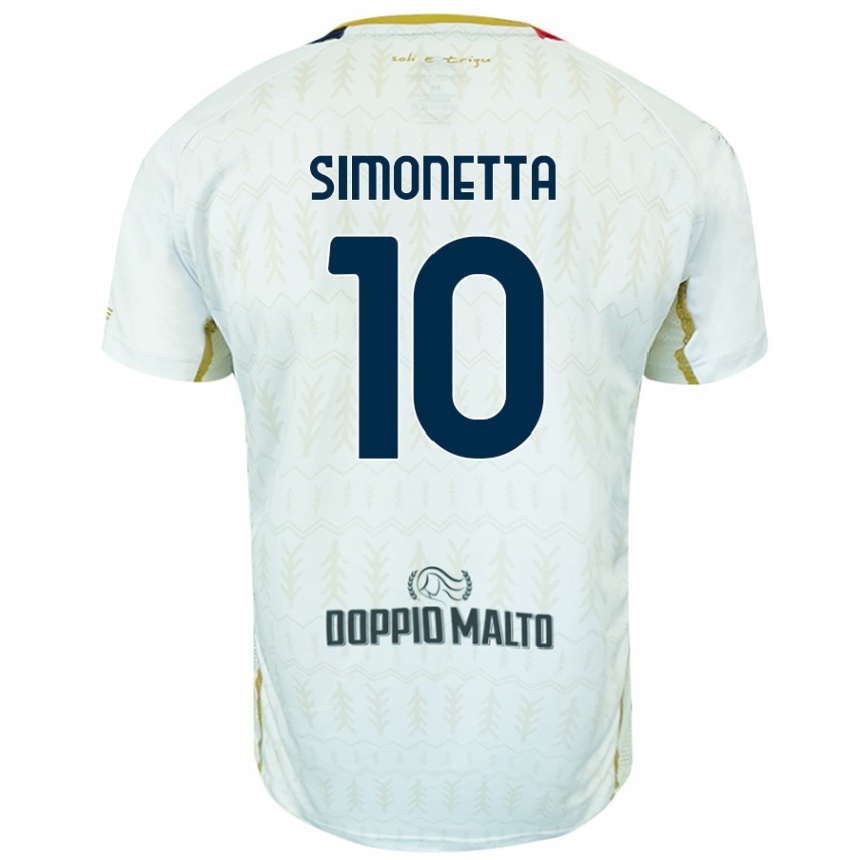 Enfant Football Maillot Jacopo Simonetta #10 Blanc Tenues Extérieur 2024/25