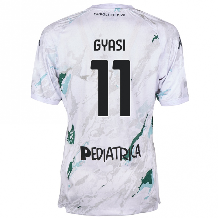 Enfant Football Maillot Emmanuel Gyasi #11 Gris Tenues Extérieur 2024/25