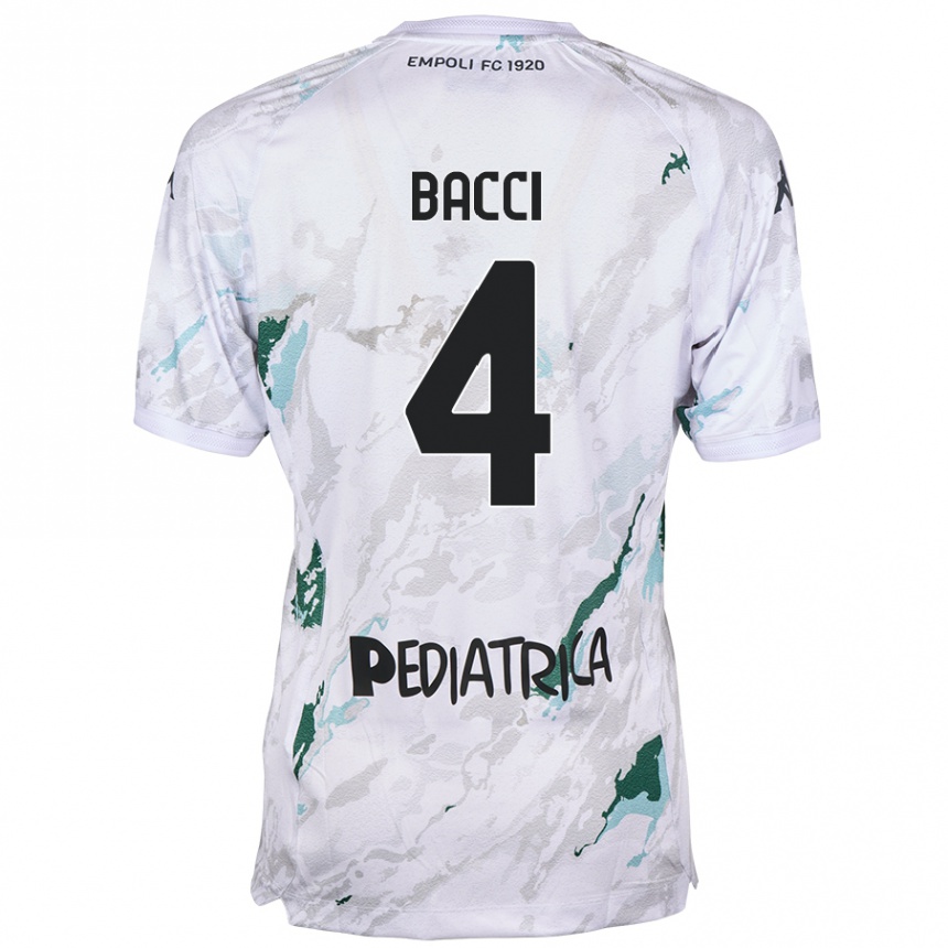 Enfant Football Maillot Jacopo Bacci #4 Gris Tenues Extérieur 2024/25