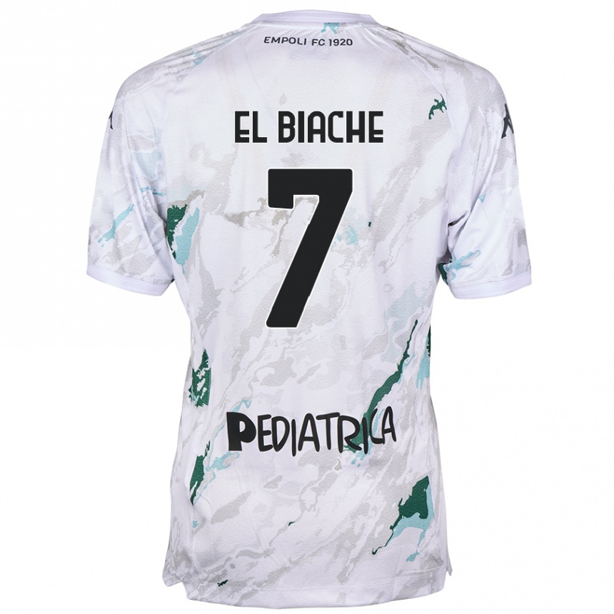 Enfant Football Maillot Noah El Biache #7 Gris Tenues Extérieur 2024/25