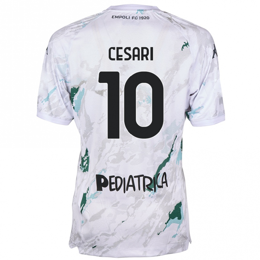 Enfant Football Maillot Manuel Cesari #10 Gris Tenues Extérieur 2024/25