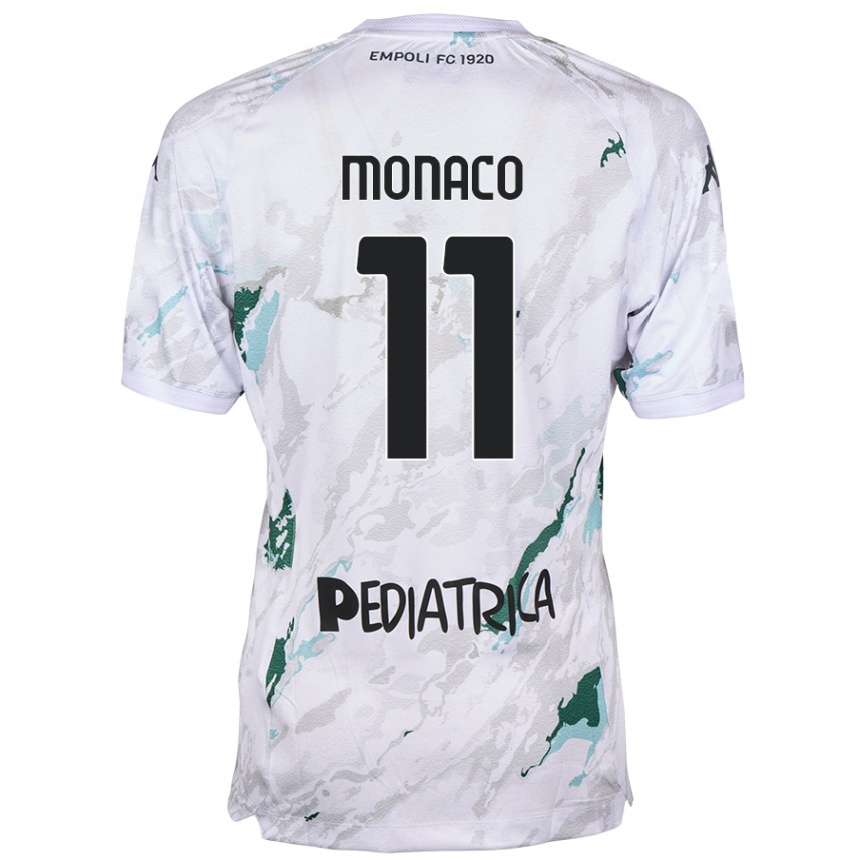 Enfant Football Maillot Salvatore Monaco #11 Gris Tenues Extérieur 2024/25