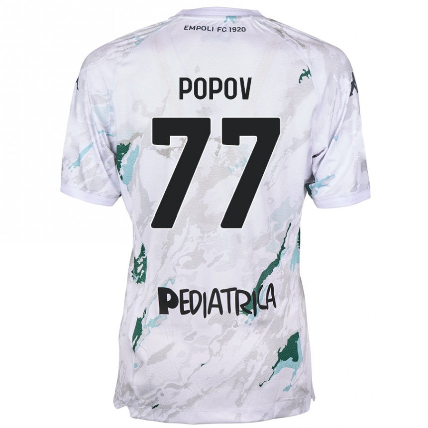 Enfant Football Maillot Bogdan Popov #77 Gris Tenues Extérieur 2024/25