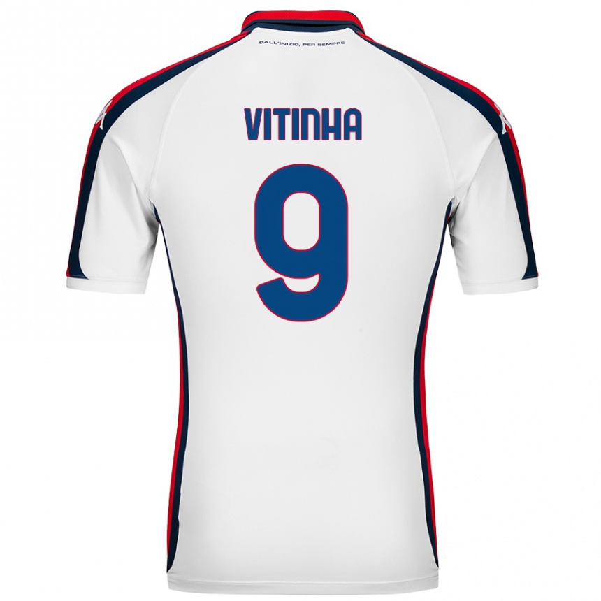 Enfant Football Maillot Vitinha #9 Blanc Tenues Extérieur 2024/25