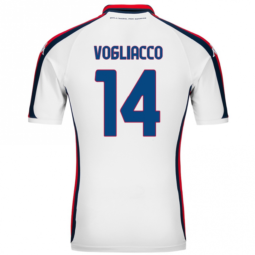 Enfant Football Maillot Alessandro Vogliacco #14 Blanc Tenues Extérieur 2024/25