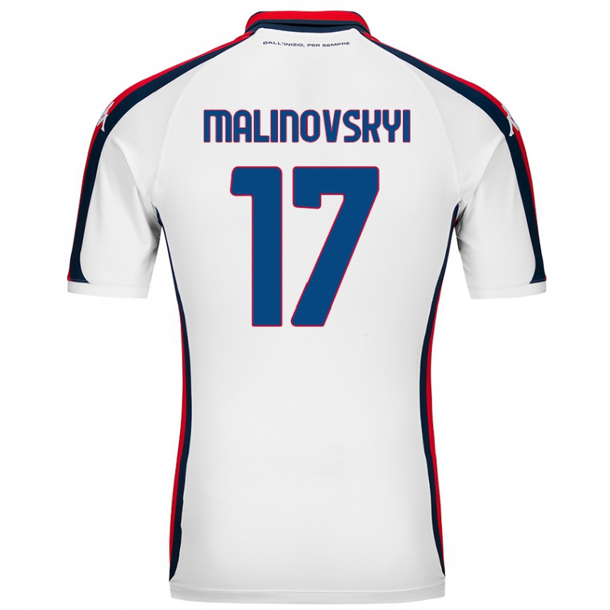 Enfant Football Maillot Ruslan Malinovskyi #17 Blanc Tenues Extérieur 2024/25