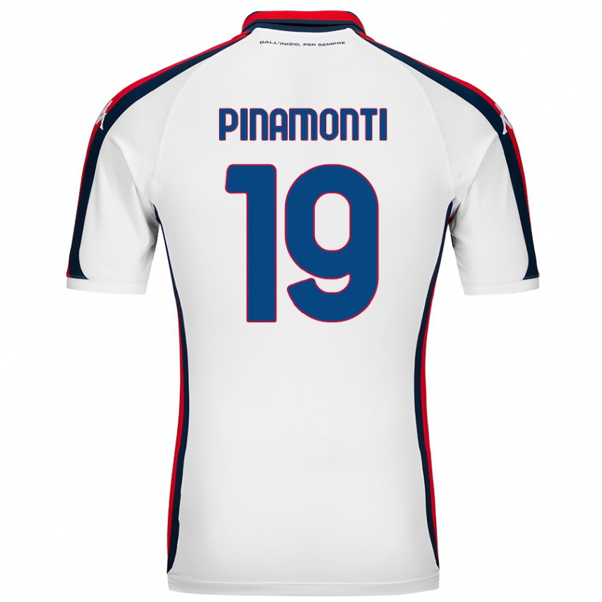 Enfant Football Maillot Andrea Pinamonti #19 Blanc Tenues Extérieur 2024/25