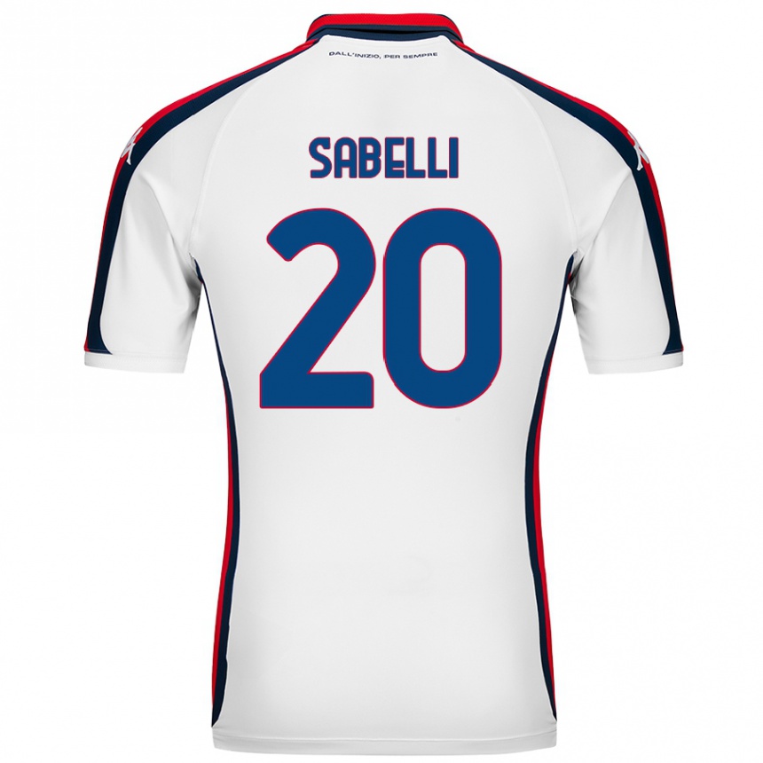 Enfant Football Maillot Stefano Sabelli #20 Blanc Tenues Extérieur 2024/25