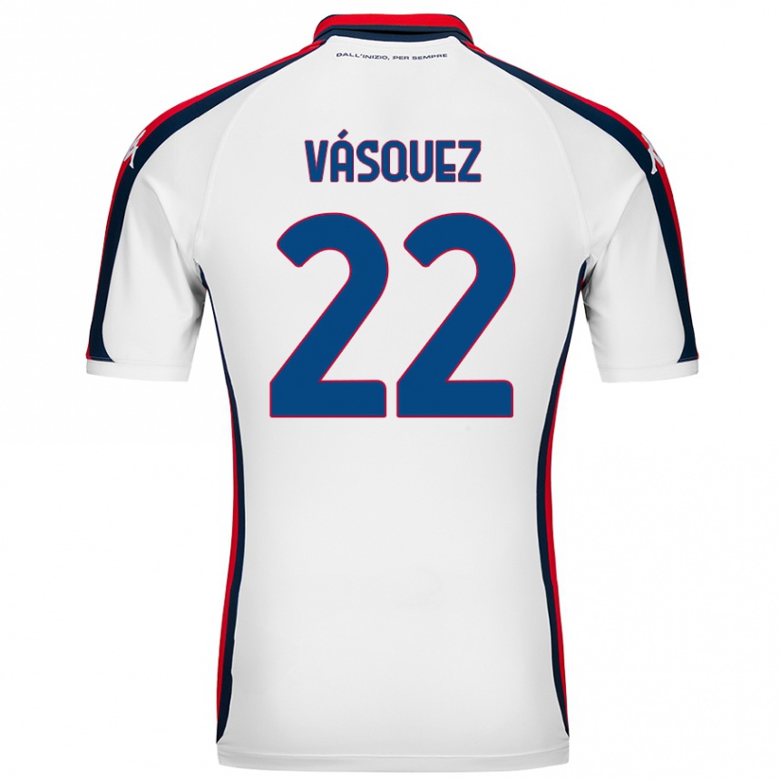 Enfant Football Maillot Johan Vásquez #22 Blanc Tenues Extérieur 2024/25