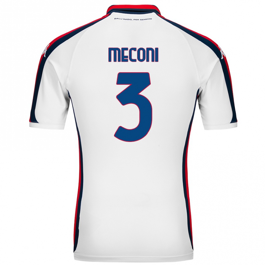 Enfant Football Maillot Edoardo Meconi #3 Blanc Tenues Extérieur 2024/25