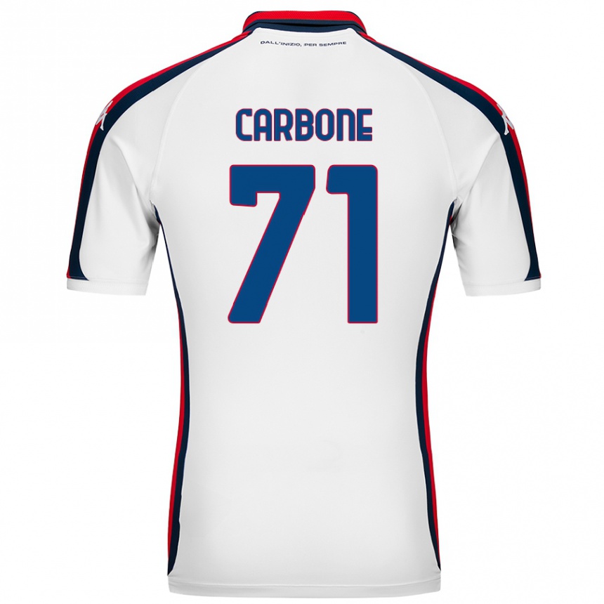 Enfant Football Maillot Filippo Carbone #71 Blanc Tenues Extérieur 2024/25