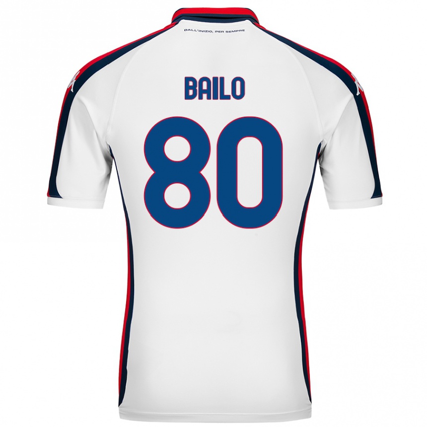 Enfant Football Maillot Giorgio Bailo #80 Blanc Tenues Extérieur 2024/25