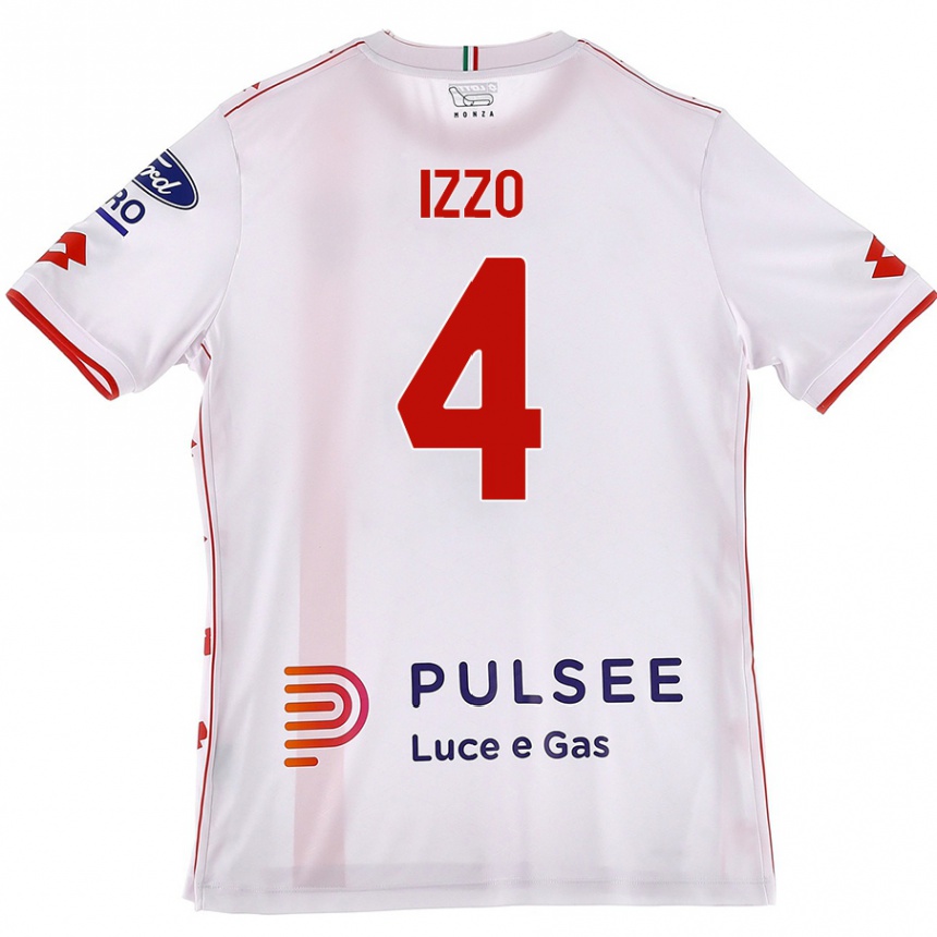 Enfant Football Maillot Armando Izzo #4 Blanc Rouge Tenues Extérieur 2024/25