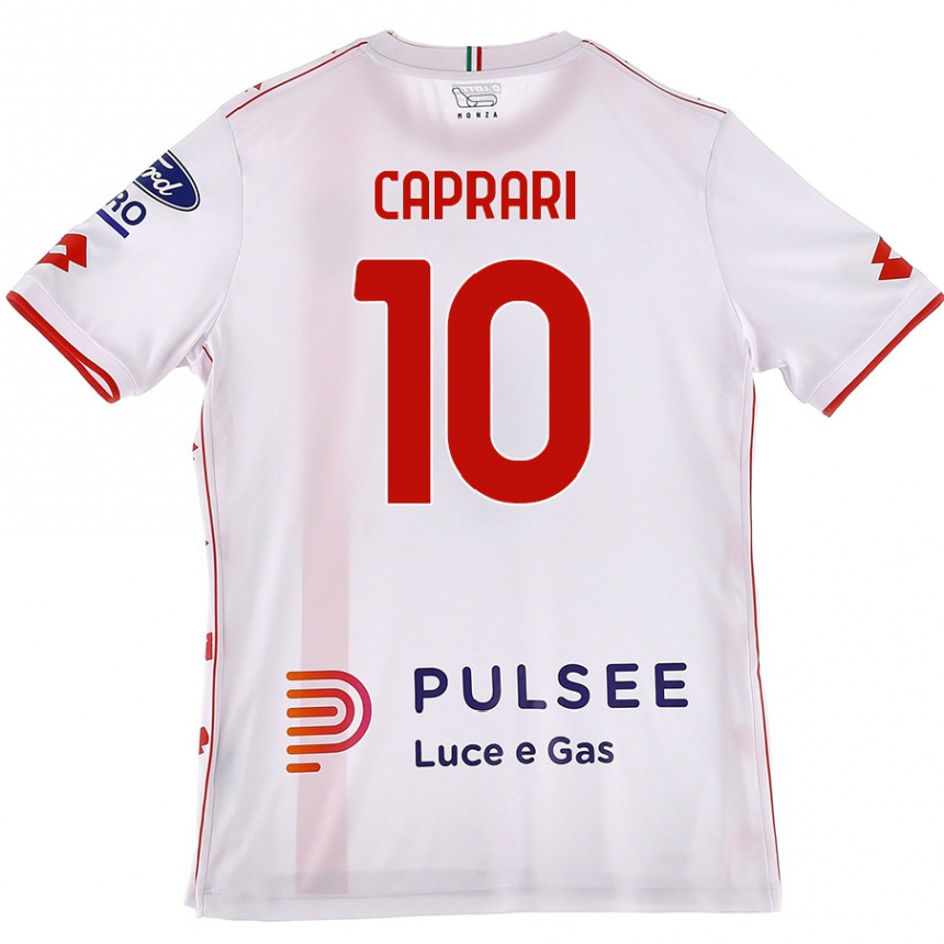 Enfant Football Maillot Gianluca Caprari #10 Blanc Rouge Tenues Extérieur 2024/25