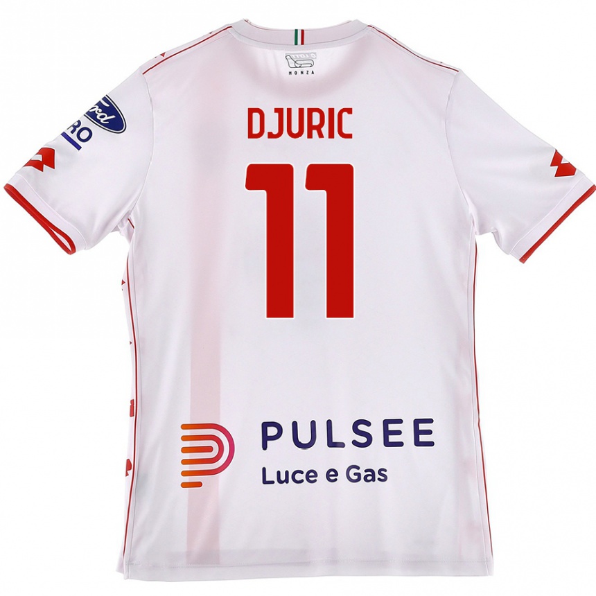 Enfant Football Maillot Milan Djuric #11 Blanc Rouge Tenues Extérieur 2024/25