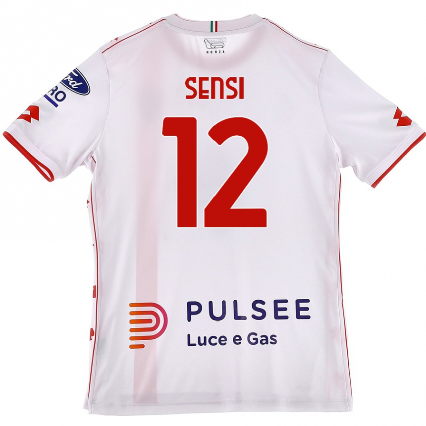 Enfant Football Maillot Stefano Sensi #12 Blanc Rouge Tenues Extérieur 2024/25