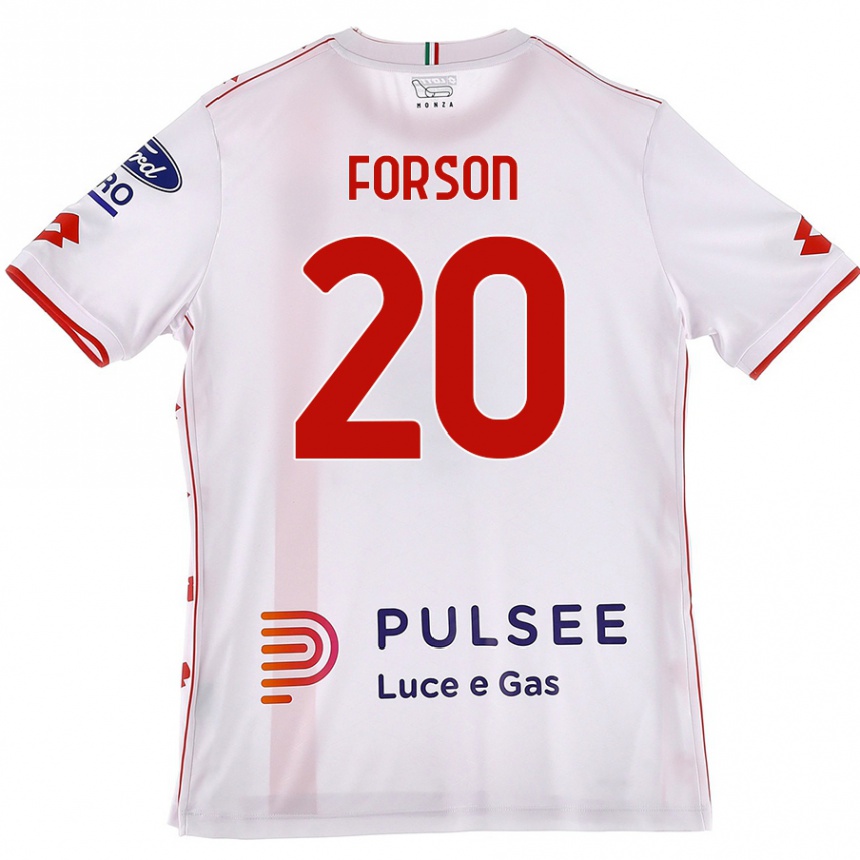 Enfant Football Maillot Omari Forson #20 Blanc Rouge Tenues Extérieur 2024/25