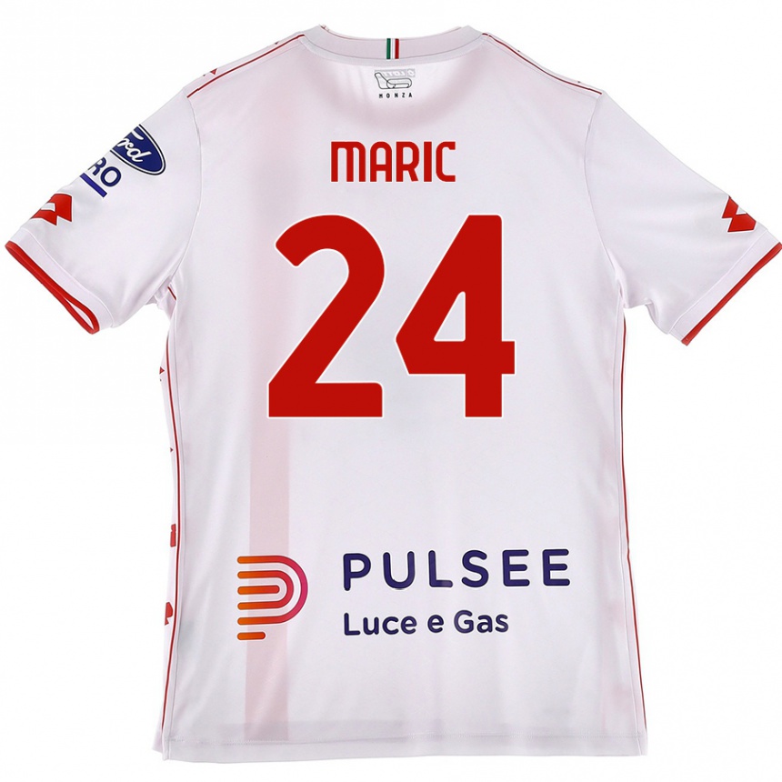 Enfant Football Maillot Mirko Maric #24 Blanc Rouge Tenues Extérieur 2024/25