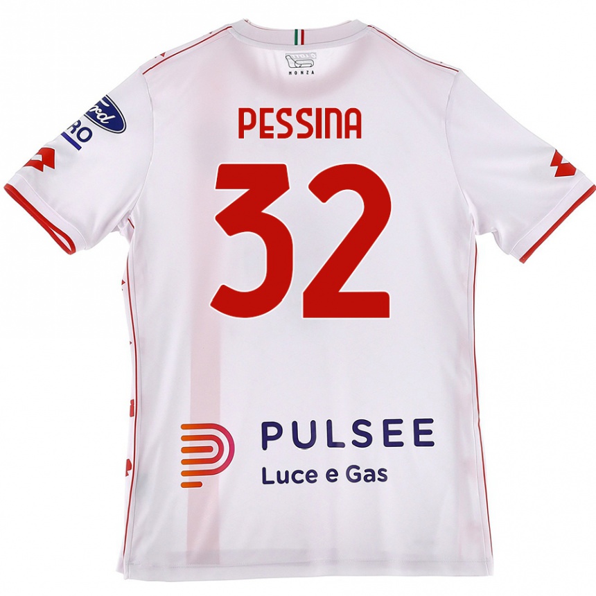 Enfant Football Maillot Matteo Pessina #32 Blanc Rouge Tenues Extérieur 2024/25