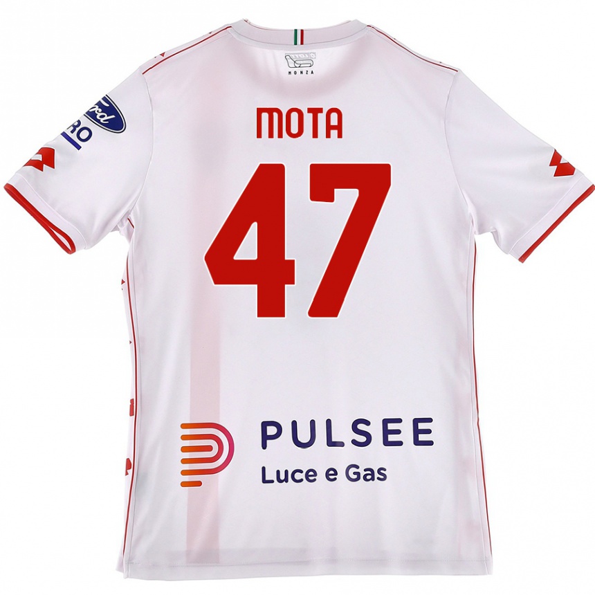 Enfant Football Maillot Dany Mota #47 Blanc Rouge Tenues Extérieur 2024/25