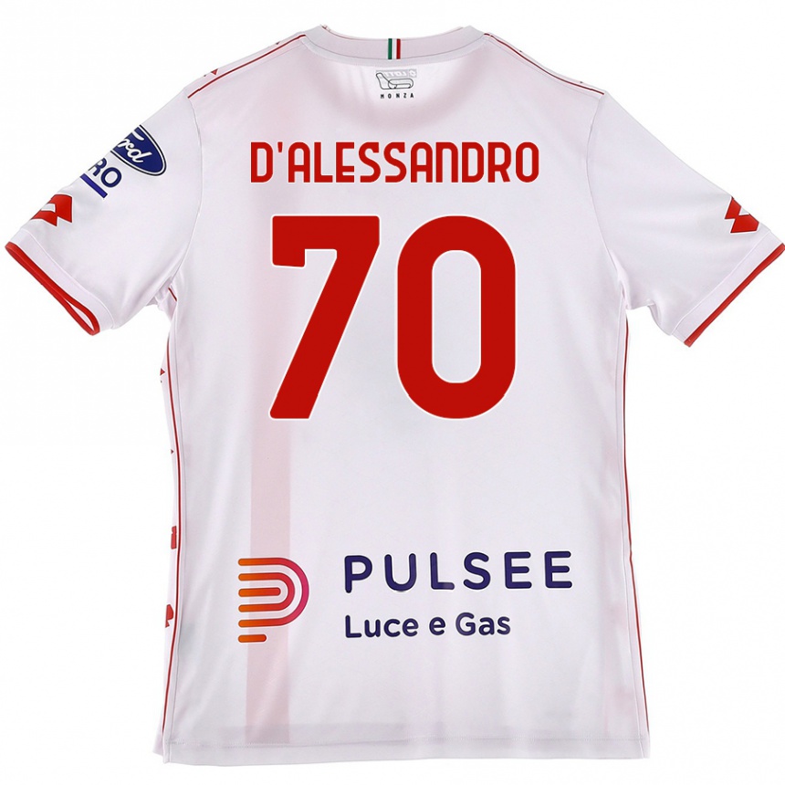 Enfant Football Maillot Marco D'alessandro #70 Blanc Rouge Tenues Extérieur 2024/25