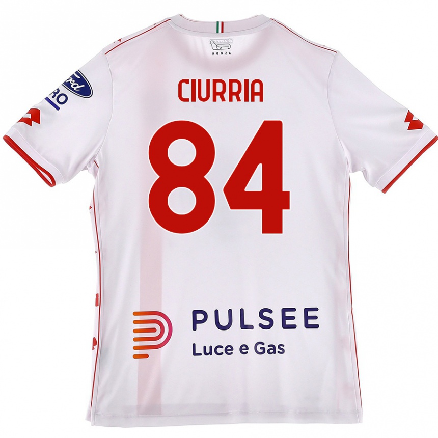 Enfant Football Maillot Patrick Ciurria #84 Blanc Rouge Tenues Extérieur 2024/25