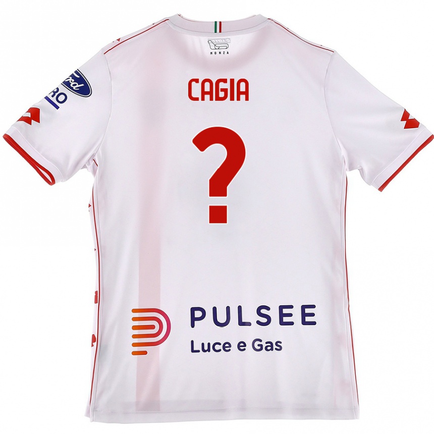 Enfant Football Maillot Gabriele Cagia #0 Blanc Rouge Tenues Extérieur 2024/25