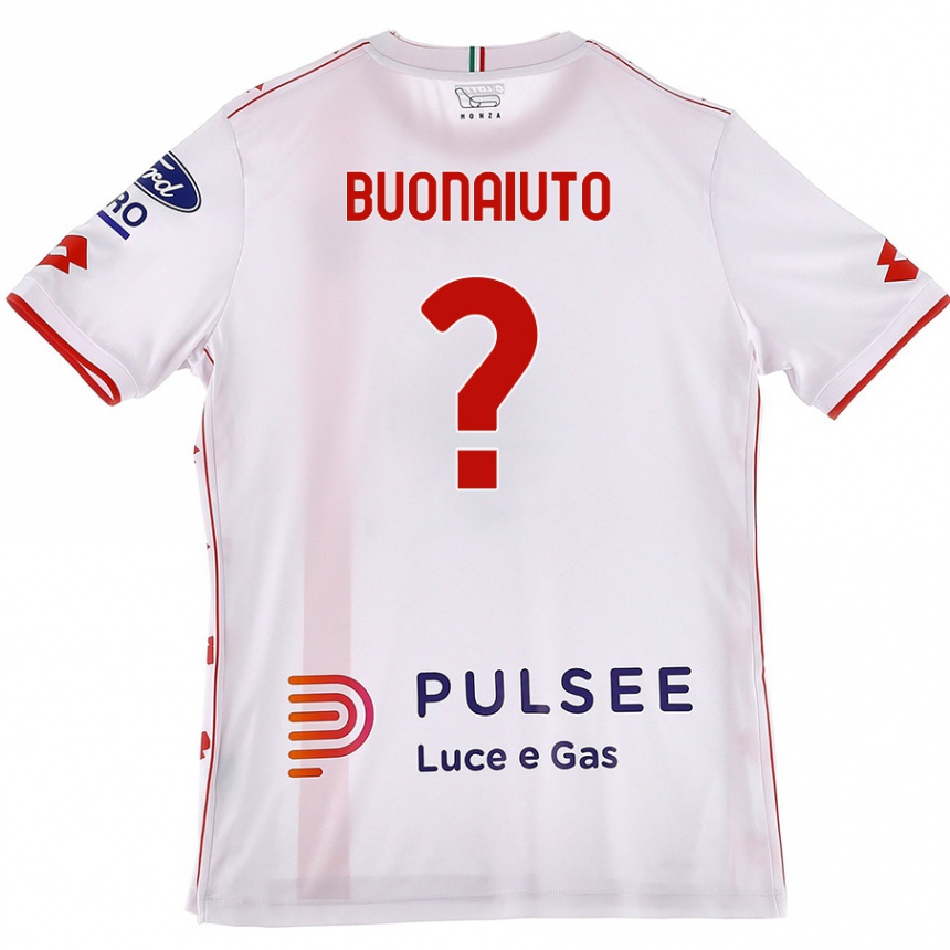 Enfant Football Maillot Marco Buonaiuto #0 Blanc Rouge Tenues Extérieur 2024/25