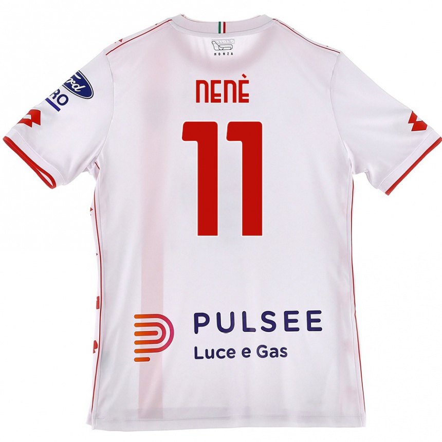 Enfant Football Maillot Stephen Nenè #11 Blanc Rouge Tenues Extérieur 2024/25