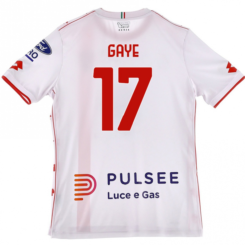 Enfant Football Maillot Mamadou Gaye #17 Blanc Rouge Tenues Extérieur 2024/25