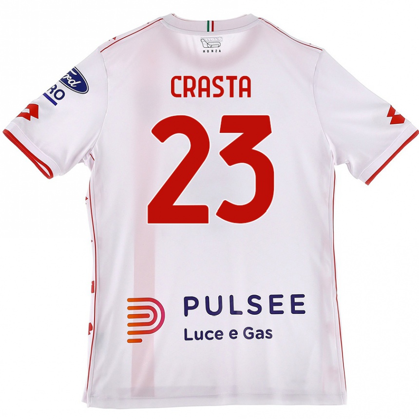 Enfant Football Maillot Mario Crasta #23 Blanc Rouge Tenues Extérieur 2024/25