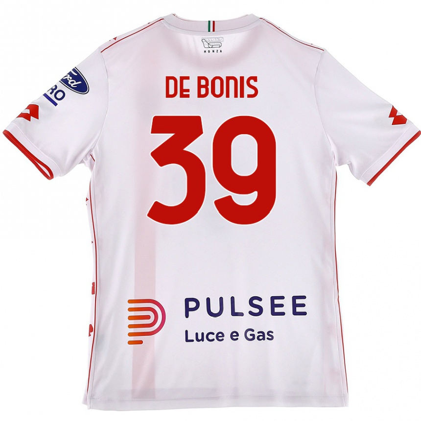 Enfant Football Maillot Andrea De Bonis #39 Blanc Rouge Tenues Extérieur 2024/25