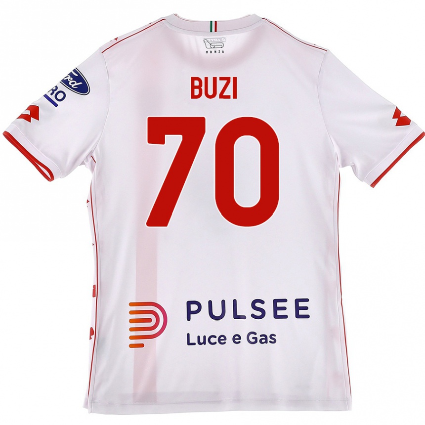 Enfant Football Maillot Luis Buzi #70 Blanc Rouge Tenues Extérieur 2024/25