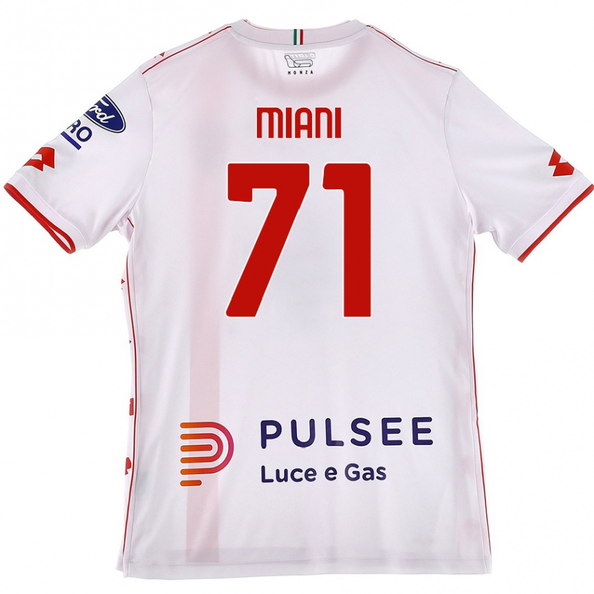 Enfant Football Maillot Arthur Miani #71 Blanc Rouge Tenues Extérieur 2024/25