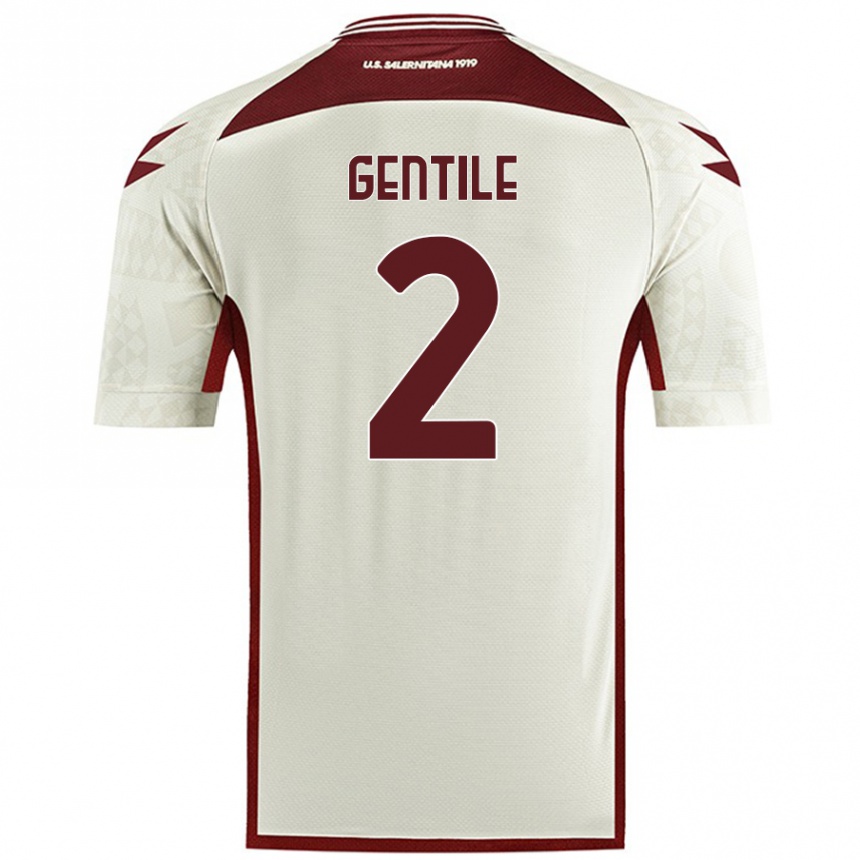 Enfant Football Maillot Davide Gentile #2 Couleur Crème Tenues Extérieur 2024/25