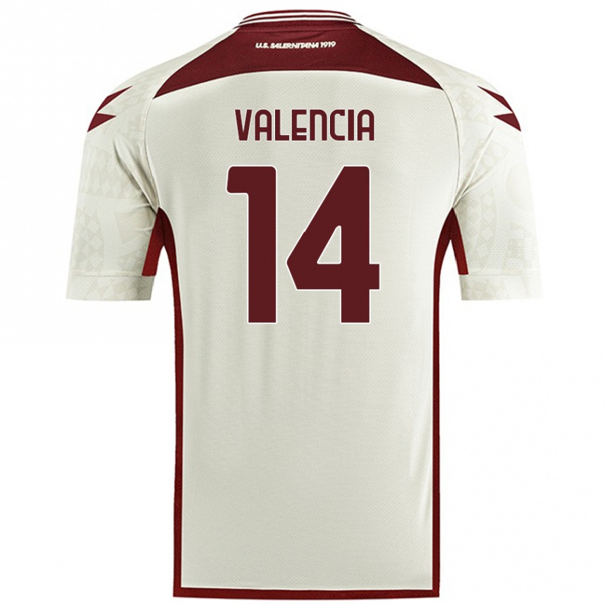 Enfant Football Maillot Diego Valencia #14 Couleur Crème Tenues Extérieur 2024/25