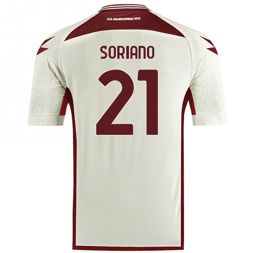 Enfant Football Maillot Roberto Soriano #21 Couleur Crème Tenues Extérieur 2024/25