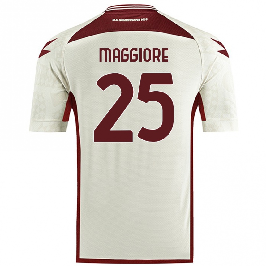 Enfant Football Maillot Giulio Maggiore #25 Couleur Crème Tenues Extérieur 2024/25