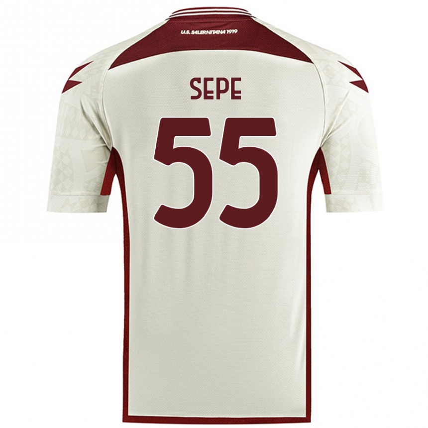 Enfant Football Maillot Luigi Sepe #55 Couleur Crème Tenues Extérieur 2024/25